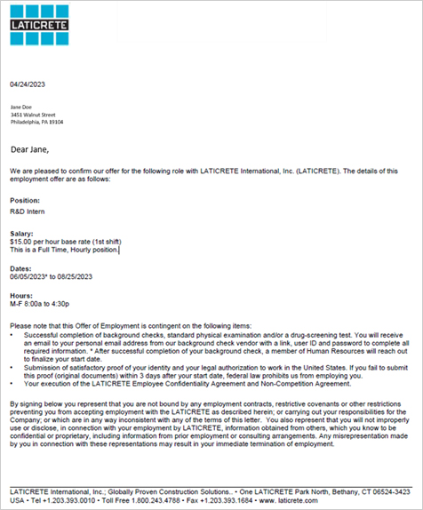 Highly Aided sample letter